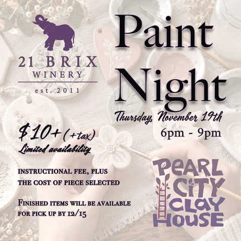 11/19 Pottery Paint Night